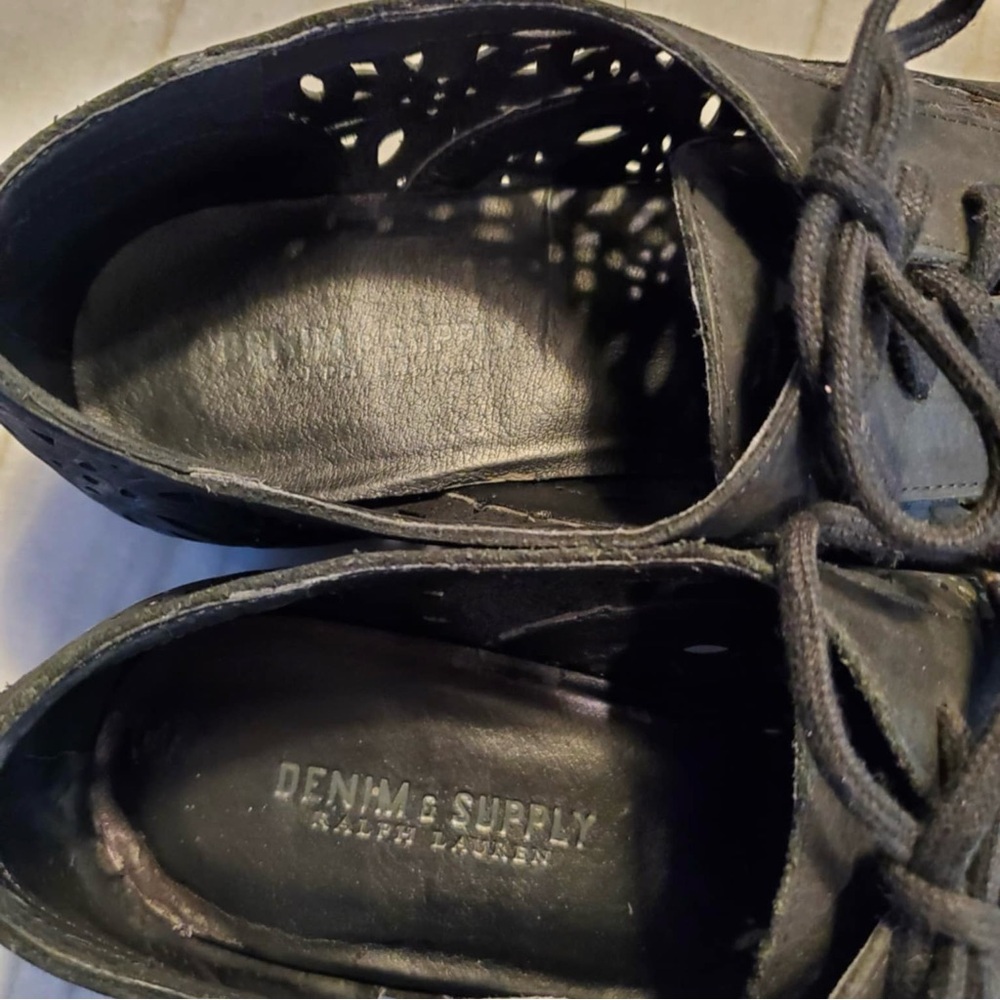 Denim & Supply Ralph Lauren Hope Black Oxford Brogue Wingtips - Picture 5 of 9